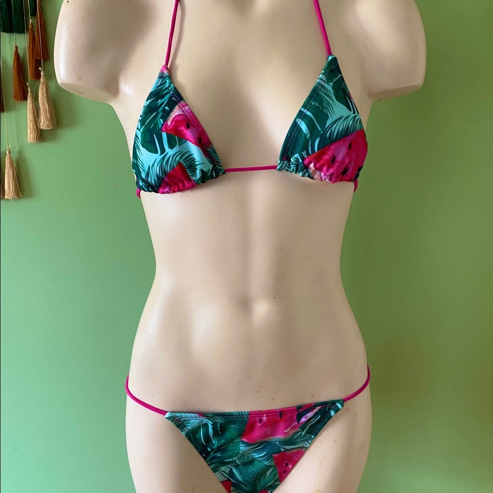 Watermelon Print String Bikini Full Back Like New… - image 1